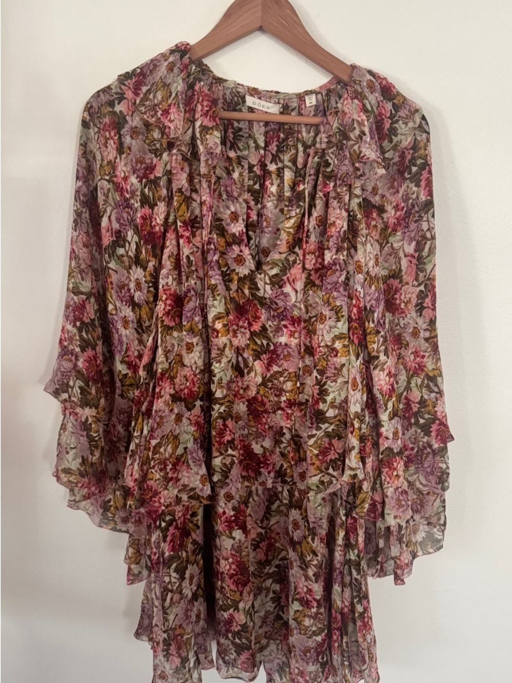 Doen Idette floral silk dress | Size M